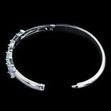 #17188 - Alternating Baguette and Square Cut CZ Cuff Bracelet (Limited Supply) Bracelets Rhinestone Jewelry Corporation