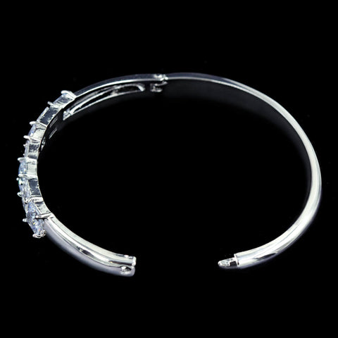 #17188 - Alternating Baguette and Square Cut CZ Cuff Bracelet (Limited Supply) Bracelets Rhinestone Jewelry Corporation