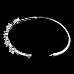 #17189 - Fancy CZ Oval Stone Hinged Bangle Bracelets Rhinestone Jewelry Corporation