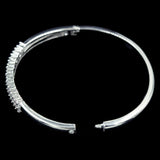 #17191 -Double Row Baguette CZ Cuff Bracelet Bracelets Rhinestone Jewelry Corporation