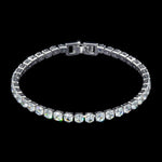 #17274-CZ Tennis Bracelet - 7.25" 4mm Stones Silver Bracelets Rhinestone Jewelry Corporation
