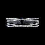 #17298 Simple Criss Cross Coil Bracelet Bracelets Rhinestone Jewelry Corporation