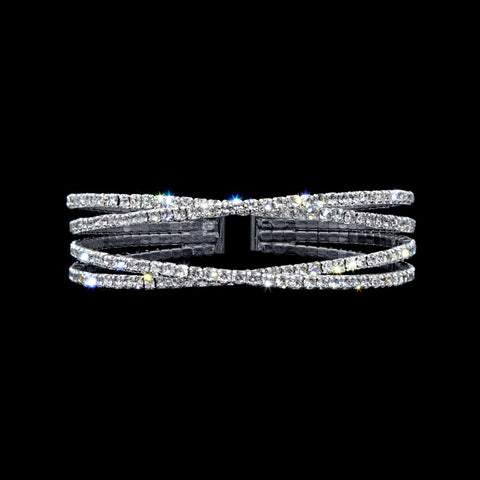 #17298 Simple Criss Cross Coil Bracelet Bracelets Rhinestone Jewelry Corporation