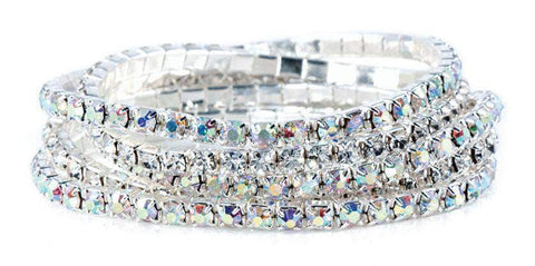 #91124 - Aurora Borealis Buncher Bracelets Bracelets Rhinestone Jewelry Corporation