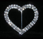 #14581 - 2 Row 2.25" Heart Buckle Buckles & Slides Rhinestone Jewelry Corporation