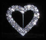 #14582 - 2 Row 1.75" Heart Buckle Buckles & Slides Rhinestone Jewelry Corporation