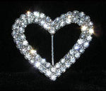#14584 - 2 Row 2" Heart Buckle Buckles & Slides Rhinestone Jewelry Corporation