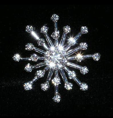 #15322 - Star Burst Approx 1.25" Button - Silver Plated Buttons - Other Shapes Rhinestone Jewelry Corporation