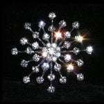 #15324 - Star Burst Approx 2.25" Button - Silver Plated Buttons - Other Shapes Rhinestone Jewelry Corporation