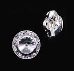 11mm Rondel Button with Crystal Rivoli Center - 11790/11mm Buttons - Round Rhinestone Jewelry Corporation