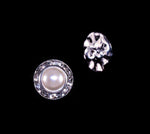 11mm Rondel Button with Imitation Pearl Center - 11789/11mm (Limited Supply) Buttons - Round Rhinestone Jewelry Corporation
