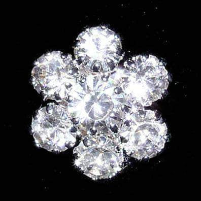 #14053 Dainty Snowflake Button Buttons - Round Rhinestone Jewelry Corporation