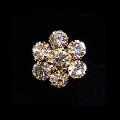 #14053G Dainty Snowflake Button - Gold Plated Buttons - Round Rhinestone Jewelry Corporation