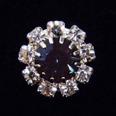 #14062 Medium Rhinestone Rosette Button - Montana Center Buttons - Round Rhinestone Jewelry Corporation