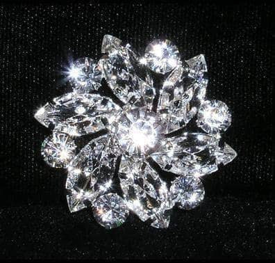 #15381 - Daisy Pinwheel Button - Approx. 1 3/8" Buttons - Round Rhinestone Jewelry Corporation