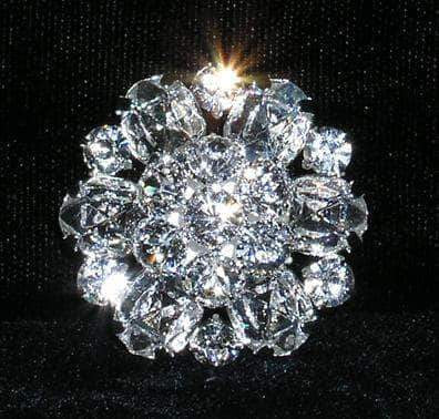 #15382 - Layered Daisy Dome Button - Approx. 1.25" Buttons - Round Rhinestone Jewelry Corporation