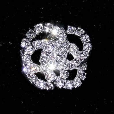 #1950SM - 4 Ring Loveknot Button - Small (Limited Supply) Buttons - Round Rhinestone Jewelry Corporation