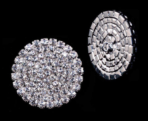 Large Pave Button #5793LG - 1" Buttons - Round Rhinestone Jewelry Corporation