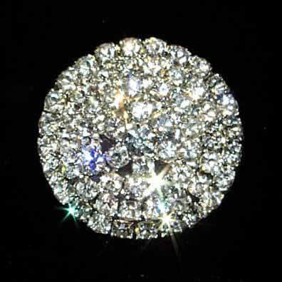 Round Pave Button with Stone Center - #13055 Buttons - Round Rhinestone Jewelry Corporation