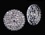 Round Pave Button with Stone Center - Large - #7101 Buttons - Round Rhinestone Jewelry Corporation