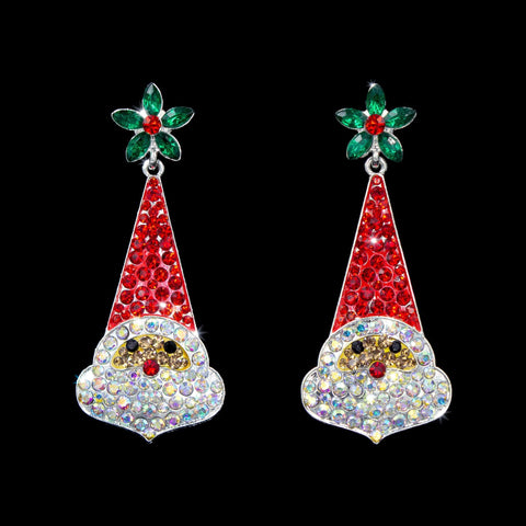 #17310- Jolly Santa Earring Christmas Jewelry Rhinestone Jewelry Corporation