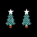 #17311- Christmas Tree Earrings Christmas Jewelry Rhinestone Jewelry Corporation