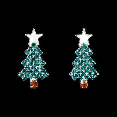 #17311- Christmas Tree Earrings Christmas Jewelry Rhinestone Jewelry Corporation