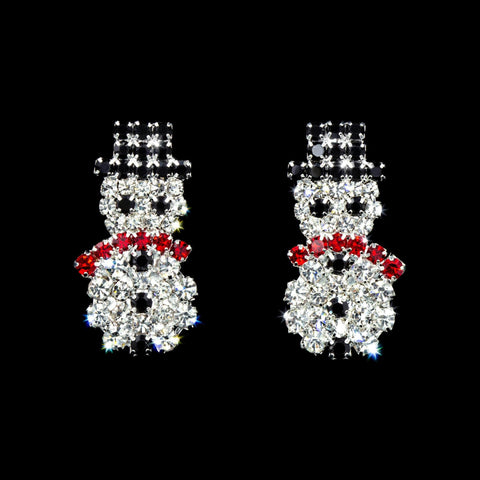 #17313- Snowman Earrings Christmas Jewelry Rhinestone Jewelry Corporation