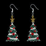 #17315- Dangle Christmas Tree Earrings Christmas Jewelry Rhinestone Jewelry Corporation