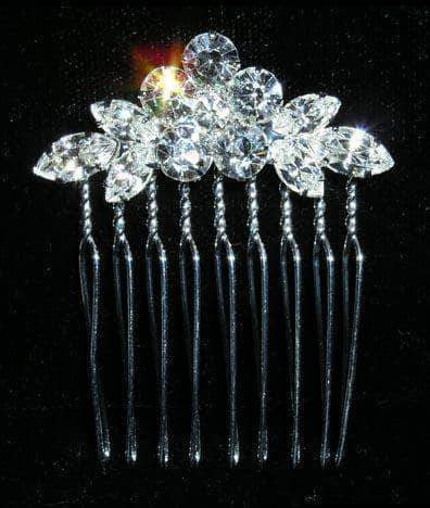 #13782 - Crystal Wreath Comb Combs Rhinestone Jewelry Corporation