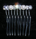 #13878 Simple Rhinestone Pearl Comb Combs Rhinestone Jewelry Corporation
