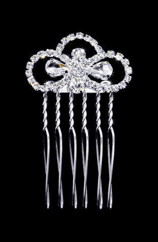 #16856 - Clover Hair Comb (Limited Supply) Combs Rhinestone Jewelry Corporation