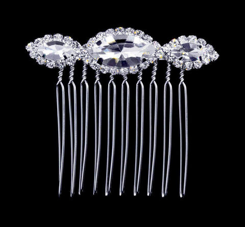 #16858 - Triple Navette Hair Comb Combs Rhinestone Jewelry Corporation