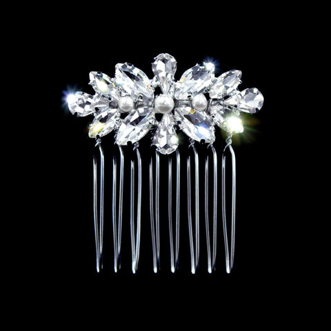 #17254 - Pearl Burst Hair Comb Combs Rhinestone Jewelry Corporation