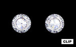 #12535 11mm Rondel with Rivoli Button Dance Earrings - Clip Earrings - Button Rhinestone Jewelry Corporation