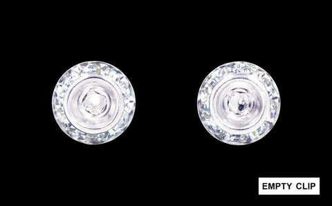 #12535 11mm Rondel with Rivoli Button Dance Earrings with NO center stone-clip Earrings - Button Rhinestone Jewelry Corporation