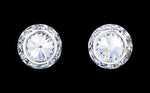 #12536 13mm Rondel with Rivoli Button Dance Earrings Earrings - Button Rhinestone Jewelry Corporation