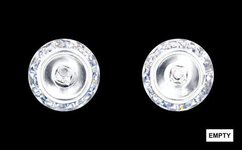 #12536 13mm Rondel with Rivoli Button Dance Earrings without a center stone Earrings - Button Rhinestone Jewelry Corporation