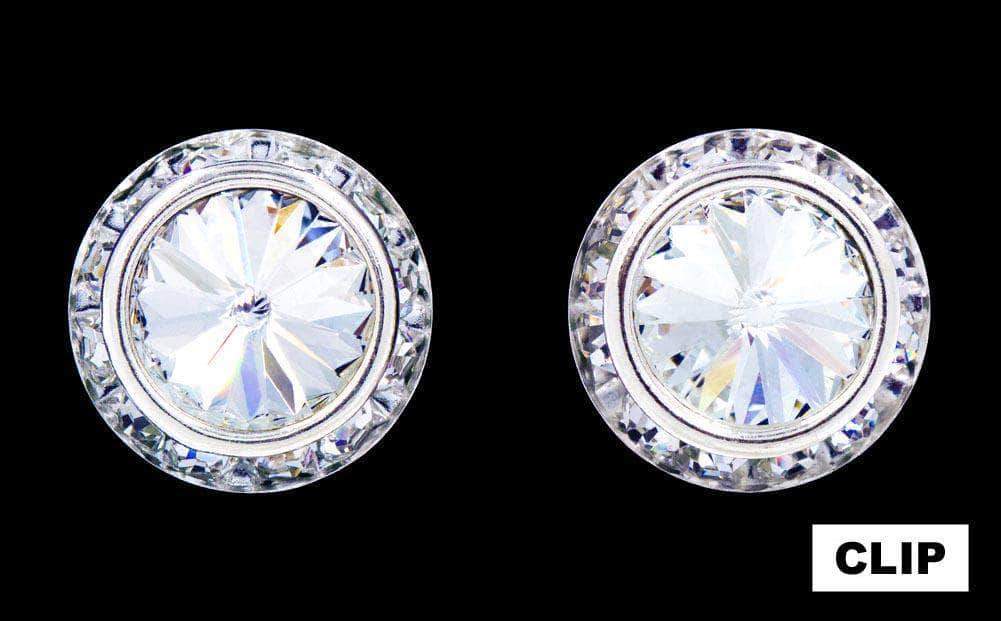 #12537 16mm Rondel with Rivoli Button Dance Earrings Clip