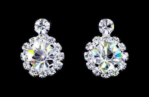 #14124 - Delicate Drop Earring Earrings - Button Rhinestone Jewelry Corporation