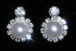#14125 - Delicate Drop with Pearl Earring Earrings - Button Rhinestone Jewelry Corporation