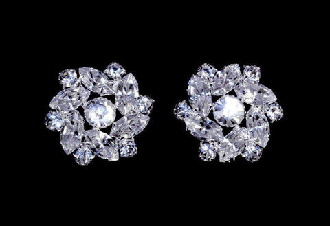 #16380 - Pinwheel Post Earrings Earrings - Button Rhinestone Jewelry Corporation