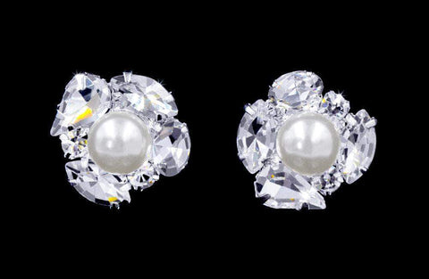 #16895 - Pearl Blossom Earrings (Limited Supply) Earrings - Button Rhinestone Jewelry Corporation