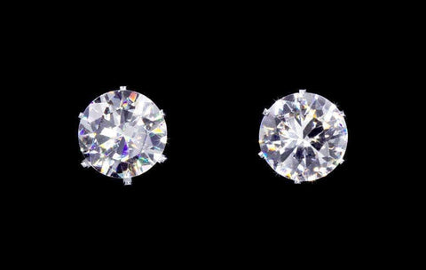 3.0 Carat CZ Clear Stud Earrings (#17046-001) Earrings - Button Rhinestone Jewelry Corporation
