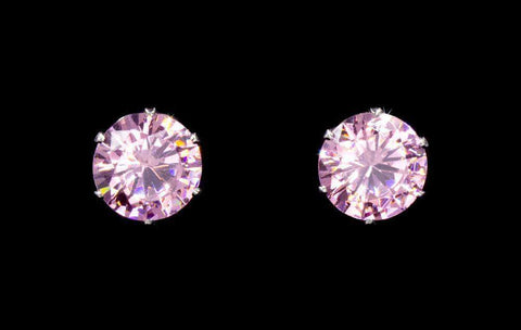 3.0 Carat CZ Light Rose Stud Earrings (#17046-223) Earrings - Button Rhinestone Jewelry Corporation