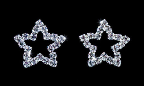 #5327SME Small rhinestone star earrings Earrings - Button Rhinestone Jewelry Corporation