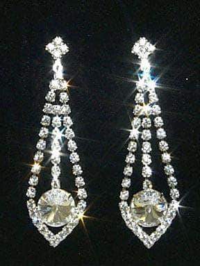 #10008E - 2.5" Rhinestone Dangling Earring Earrings - Dangle Rhinestone Jewelry Corporation