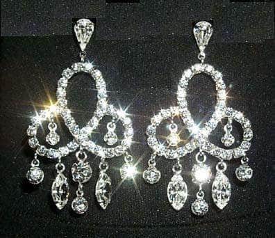 #12326 Elegant Pretzel Drop Chandelier Earring Earrings - Dangle Rhinestone Jewelry Corporation