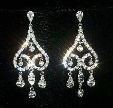 #12327 Romantic Chandelier Earring Earrings - Dangle Rhinestone Jewelry Corporation