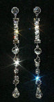 #12349 Multi Stone Single Line Duster Earrings (Limited Supply) Earrings - Dangle Rhinestone Jewelry Corporation